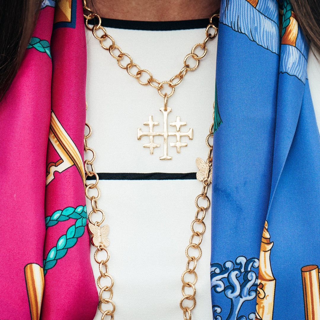 Jerusalem Cross Chain Necklace By Susan Shaw