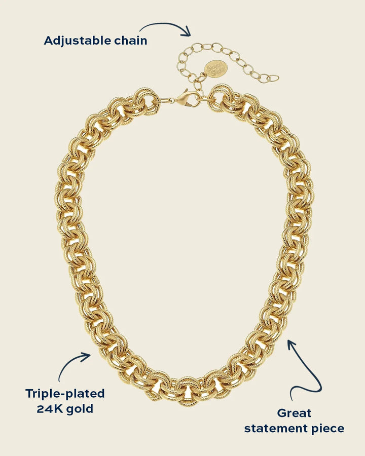 Double Gold Chain Necklace By Susan Shaw