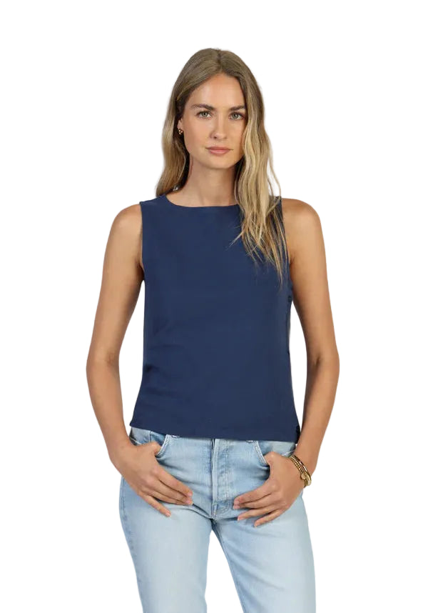 Everly Top Short Sleeve Navy By Dylan