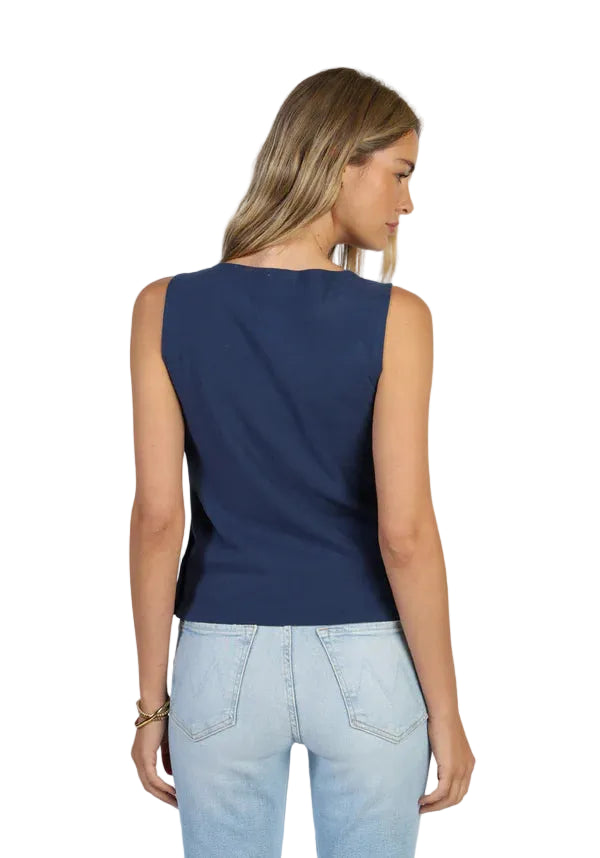Everly Top Short Sleeve Navy By Dylan