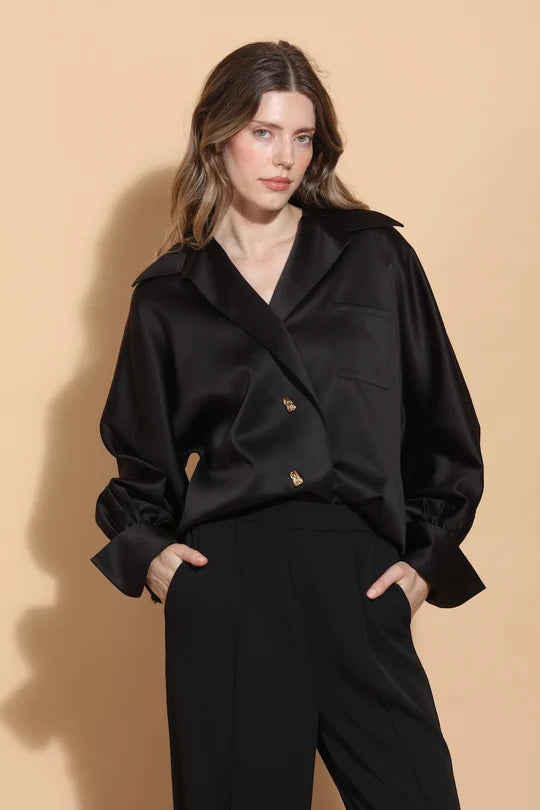 Over Sized Kimberly Blouse Black By Jessie Liu