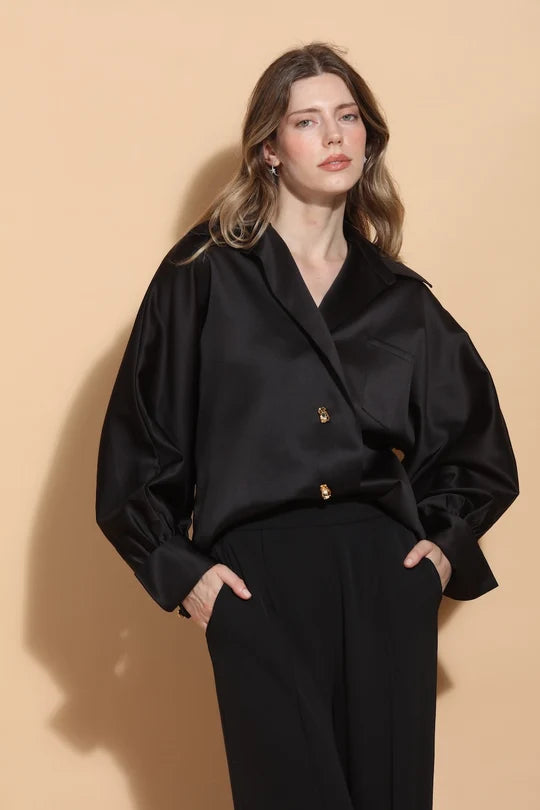 Over Sized Kimberly Blouse Black By Jessie Liu