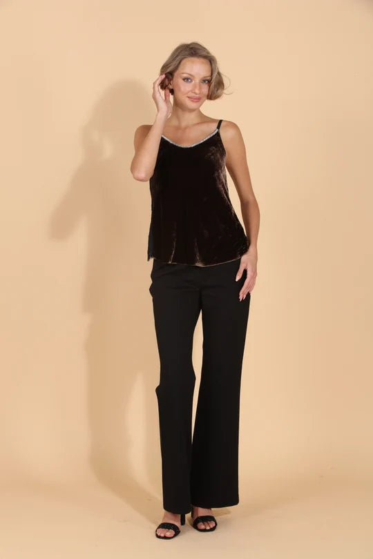 Flared Ponte Pants with Front Zipper Closure By Jessie Liu