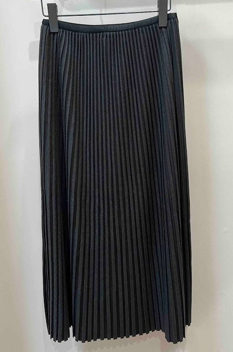 Wool Blended Midi Pleats Skirt Charcoal By Jessie Liu