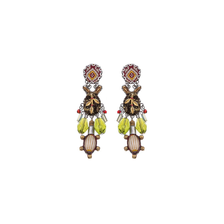 Vintage Gold and Green Earrings By Ayala Bar