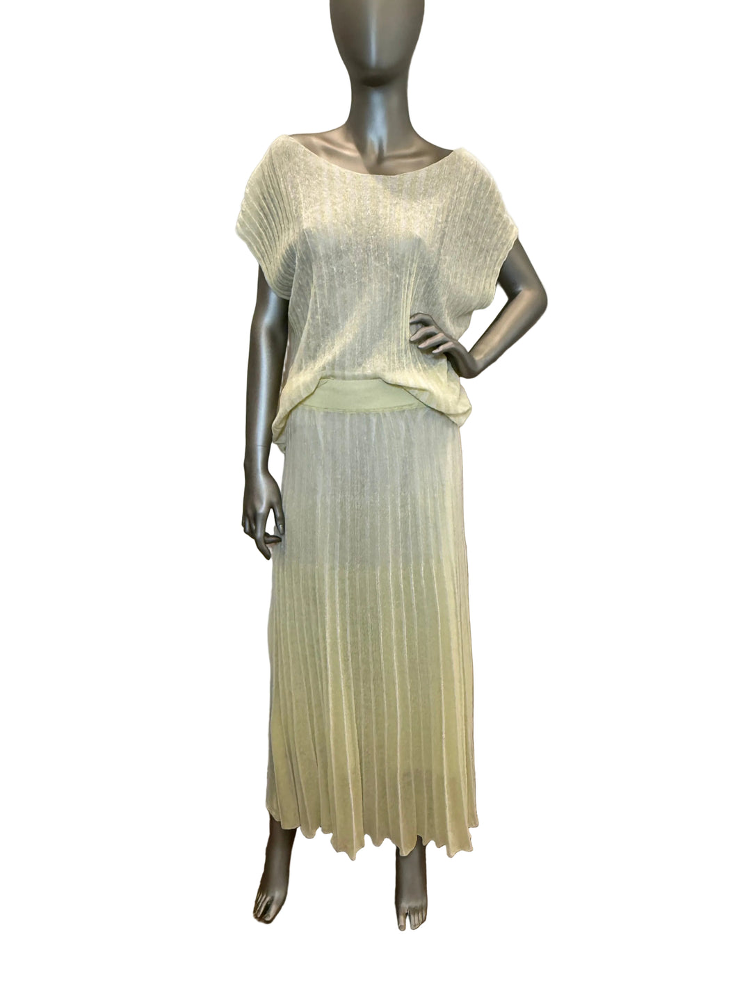 Gilet Costa Long Skirt Yellow And White Stripes By B-YU