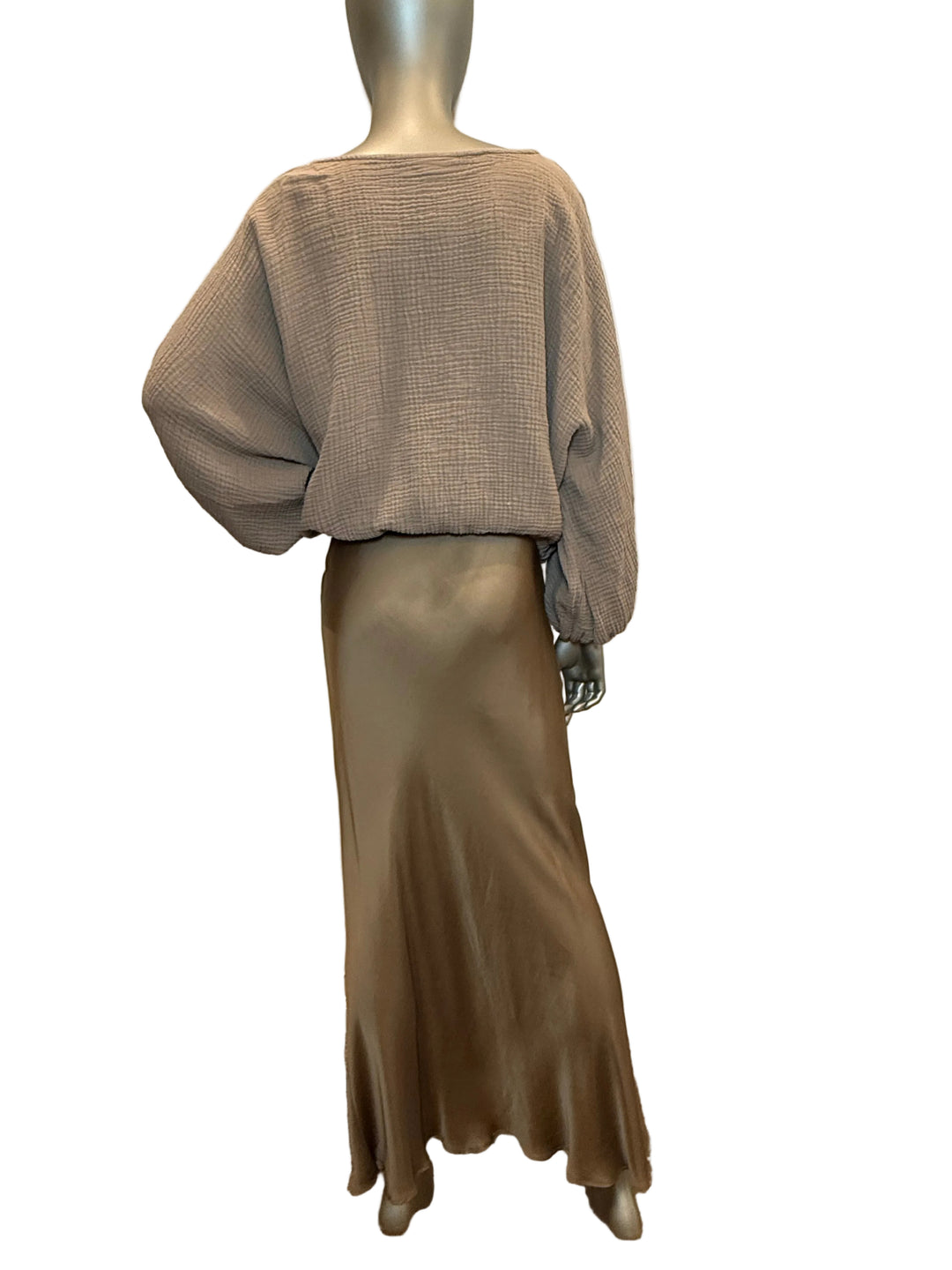 Long Bias Skirt Taupe By Bryn Walker
