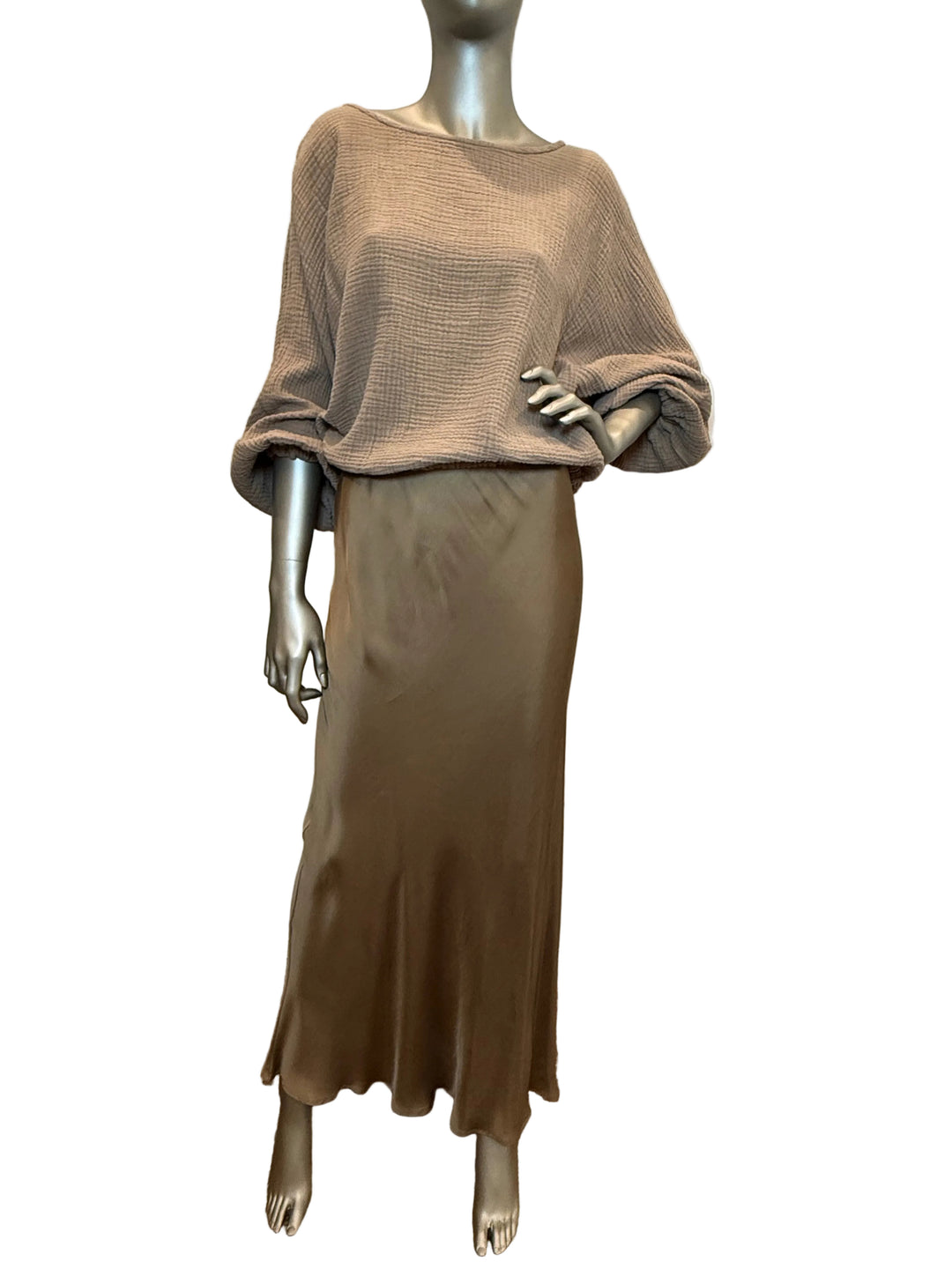 Long Bias Skirt Taupe By Bryn Walker