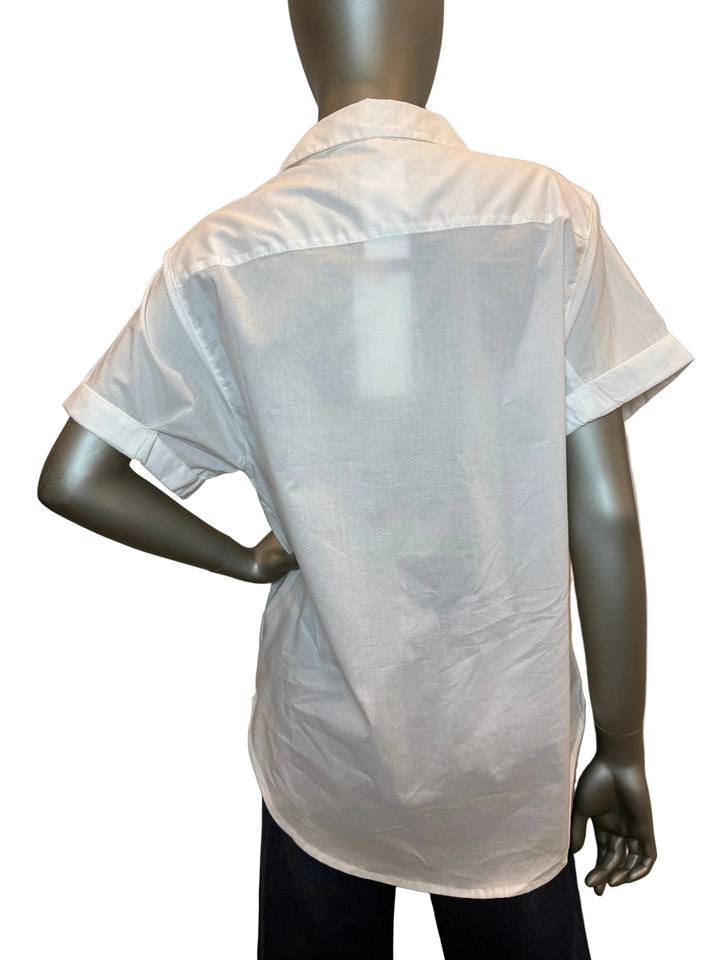 Short Sleeve Roll Up Sleeve Shirt White By Dylan
