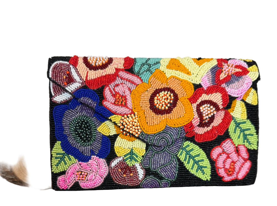 Floral Beaded Clutch By Ricki Designs