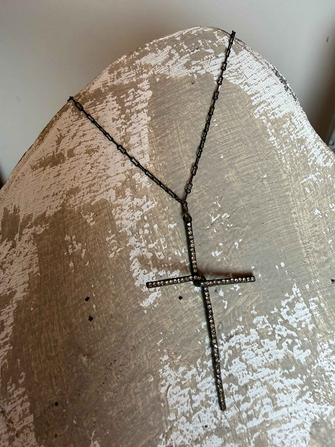 Black Diamond Cross Necklace By Rebel