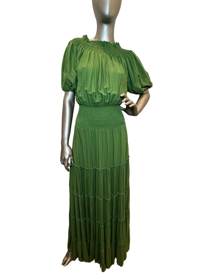 Solid Off The Shoulder Green By ROMI