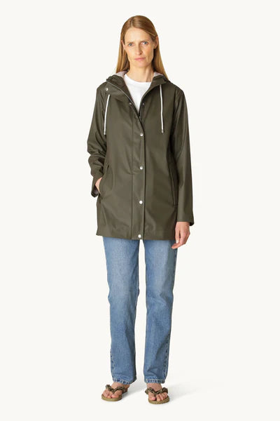 Rain Coat 228 Army Green Size 42  By Ilse Jacobsen