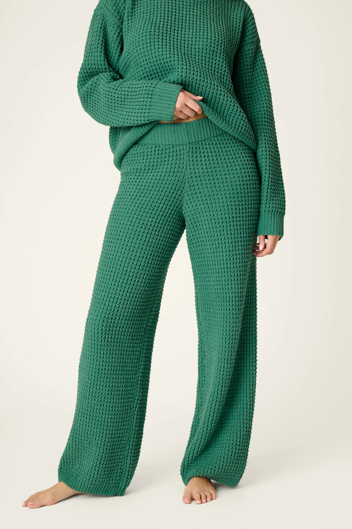 Cozy Chenille Waffle Green Lounge Pants By PJ Salvage