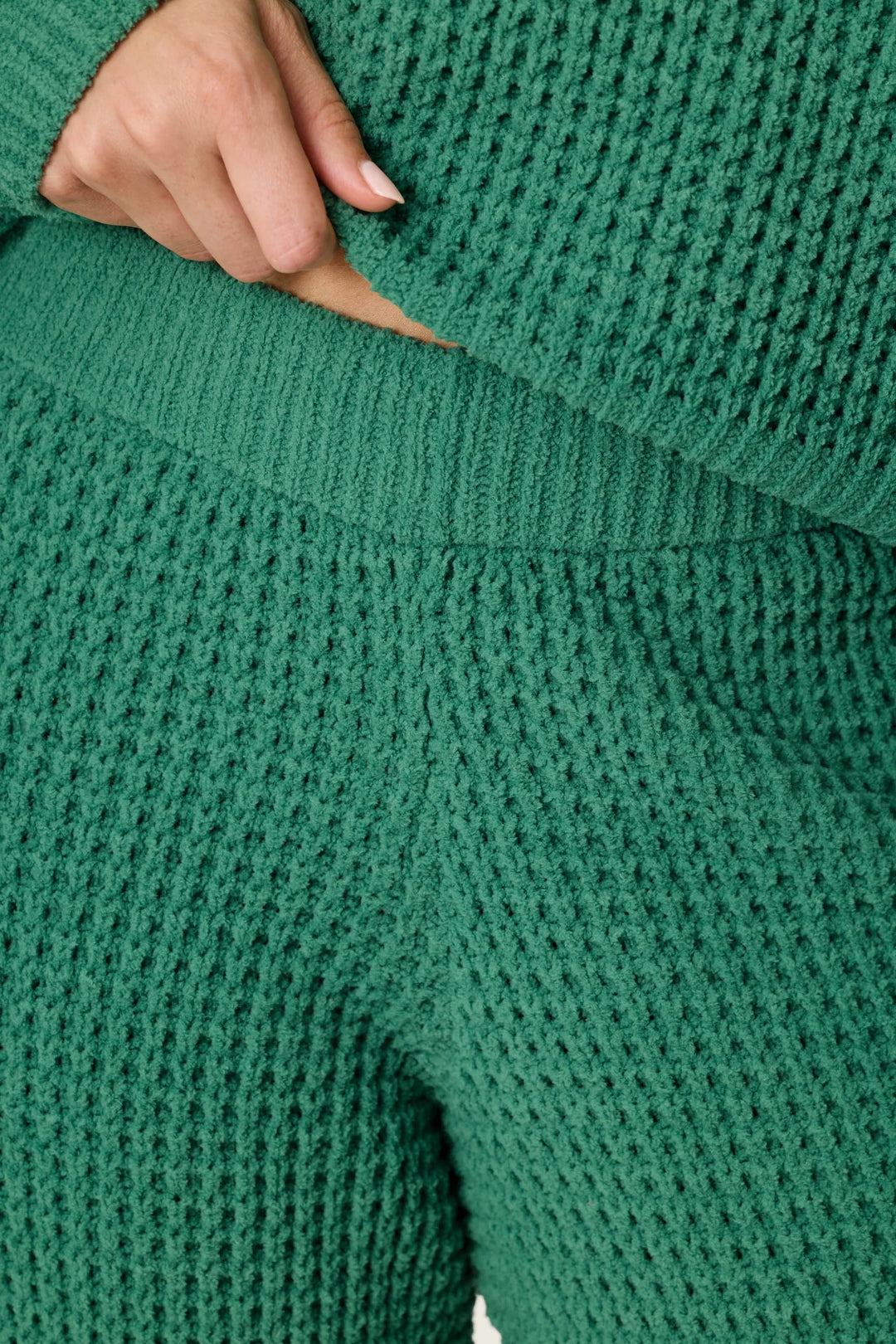 Cozy Chenille Waffle Green Lounge Pants By PJ Salvage