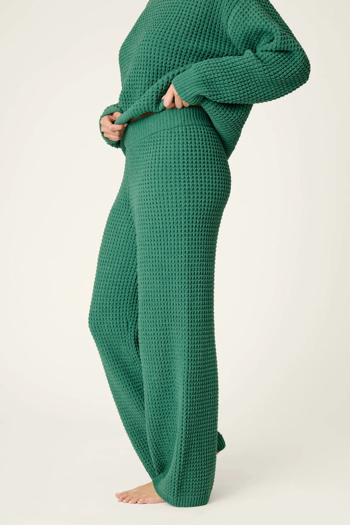 Cozy Chenille Waffle Green Lounge Pants By PJ Salvage