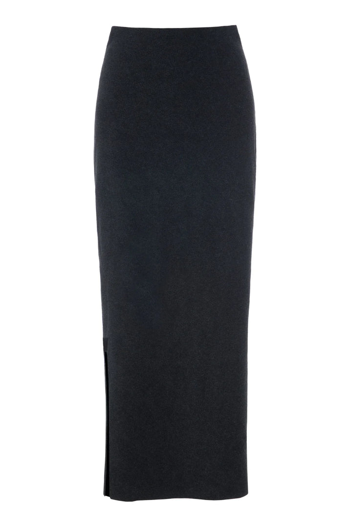 Long Black  Fleece Skirt By Henriette Steffensen