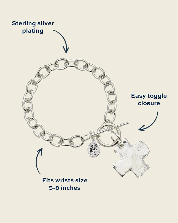 Silver Cross Bracelet By Susan Shaw