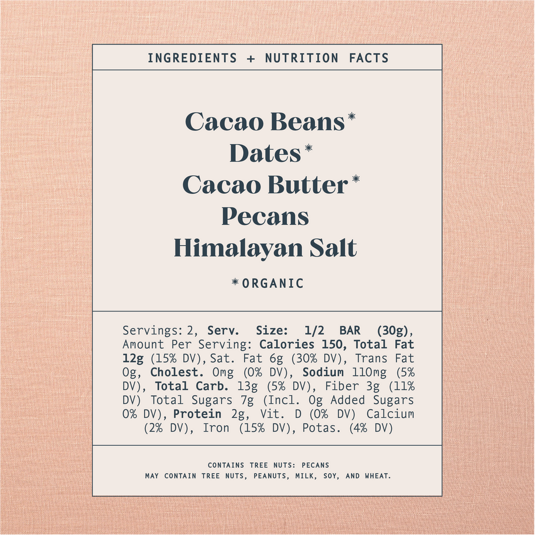 Pecan Date Date Sweetened Chocolate Bar By Spring & Mulberry - Moxiebainbridge