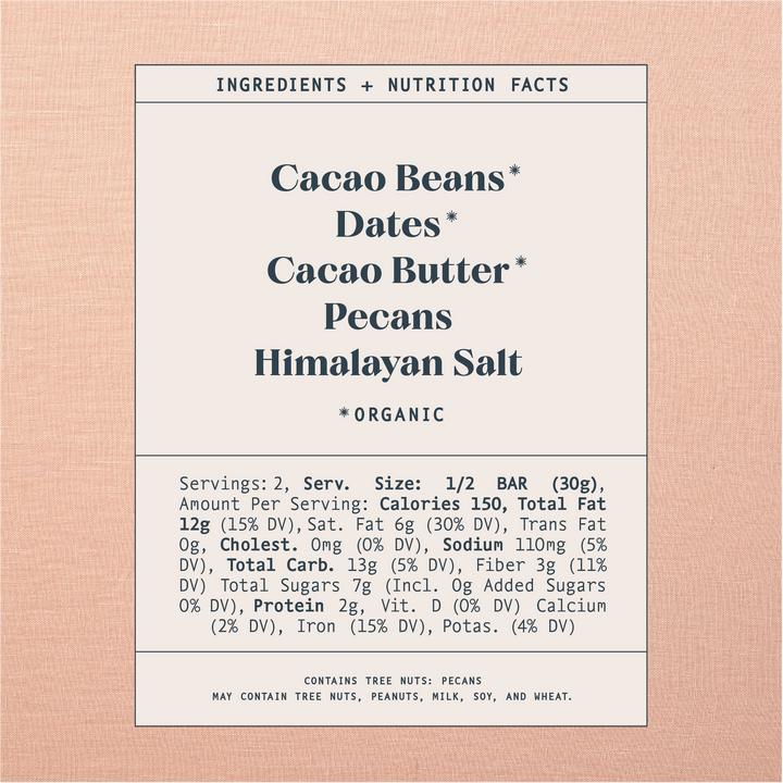 Pecan Date Date Sweetened Chocolate Bar By Spring & Mulberry - Moxiebainbridge