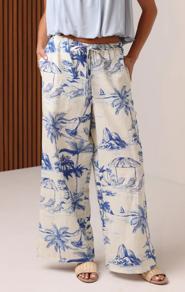 Beaded Beach Pant  Blue Lagoon By Shore