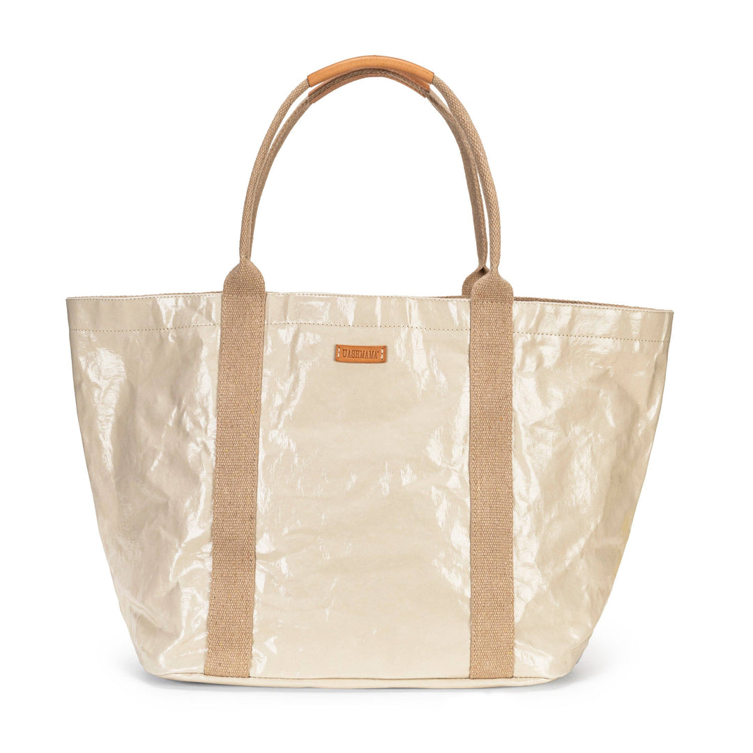 GIULIA GLOSSY TOTE BAG: Glossy Cachemire / Small