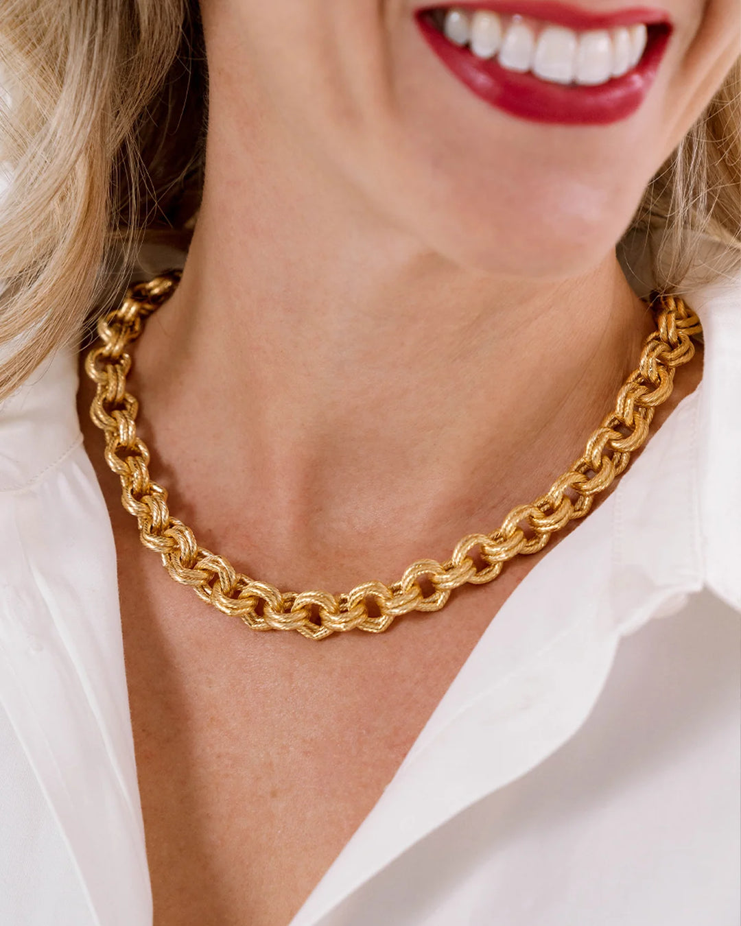 Double Gold Chain Necklace By Susan Shaw