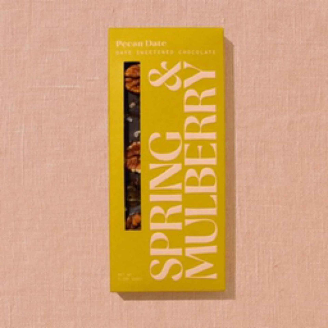 Pecan Date Date Sweetened Chocolate Bar By Spring & Mulberry - Moxiebainbridge