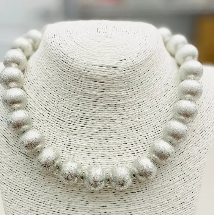 Chic Big Ball Necklace Brushed Silver By TWO FORTY TWO