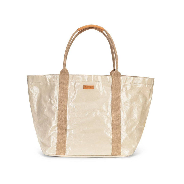 GIULIA GLOSSY TOTE BAG: Glossy Cachemire / Small