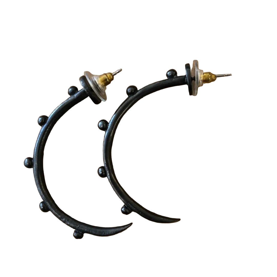 Lavinia Fontana Black Open Hoops By Lock And Key